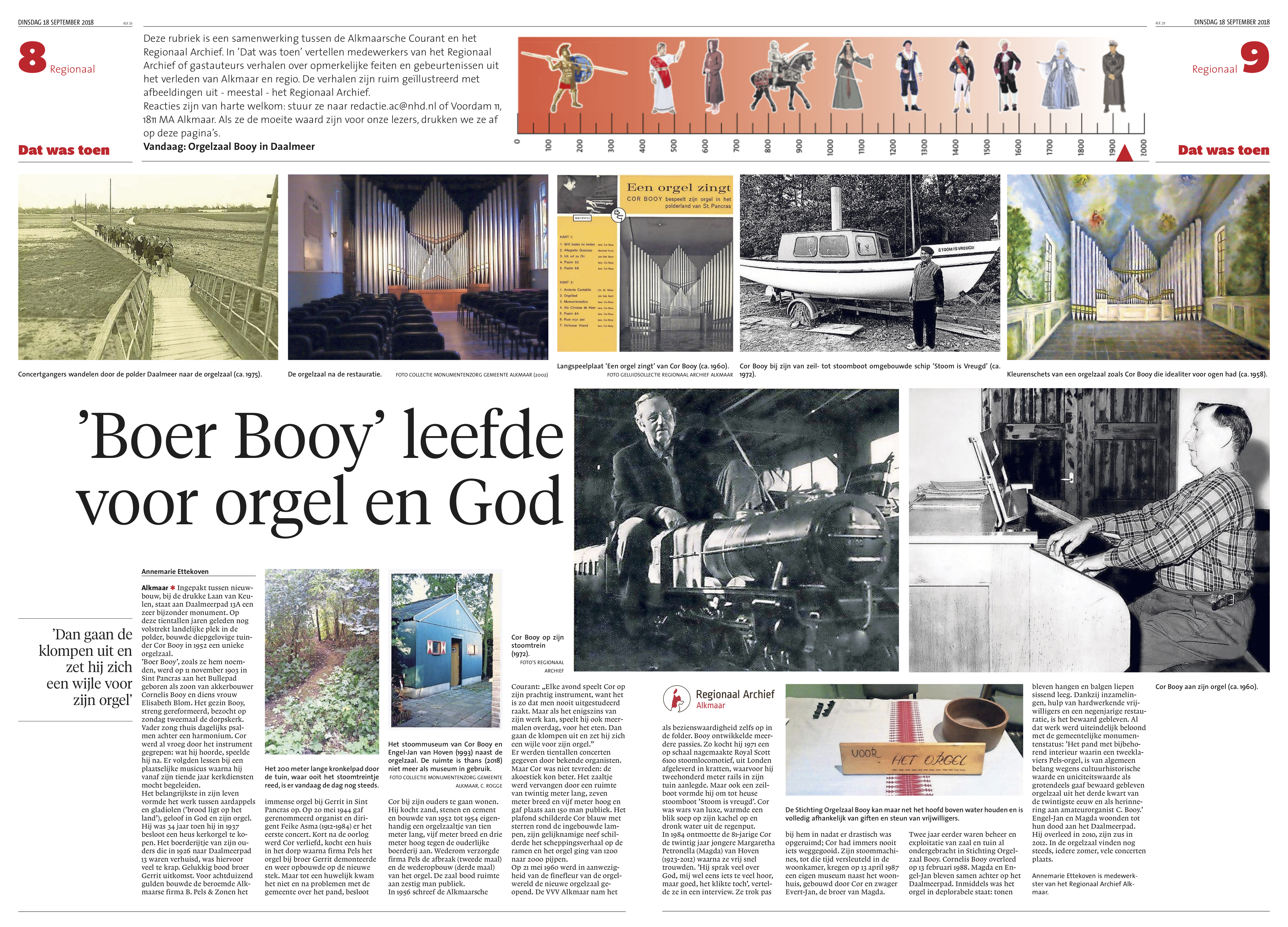 Artikel Noord Hollands Dagblad 18 september 2018